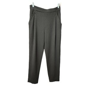 Vince Womens Black Wool Blend Textured Tapered Leg Pants Size Small